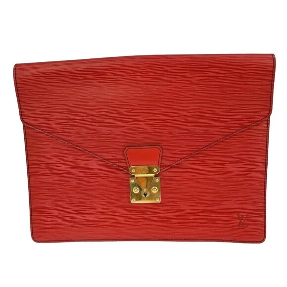 Louis Vuitton Handbags - LOUIS VUITTON PORTE DOCUMENT SENATEUR CLUTCH BAG EPI RED A20980 YQ03810 BN02